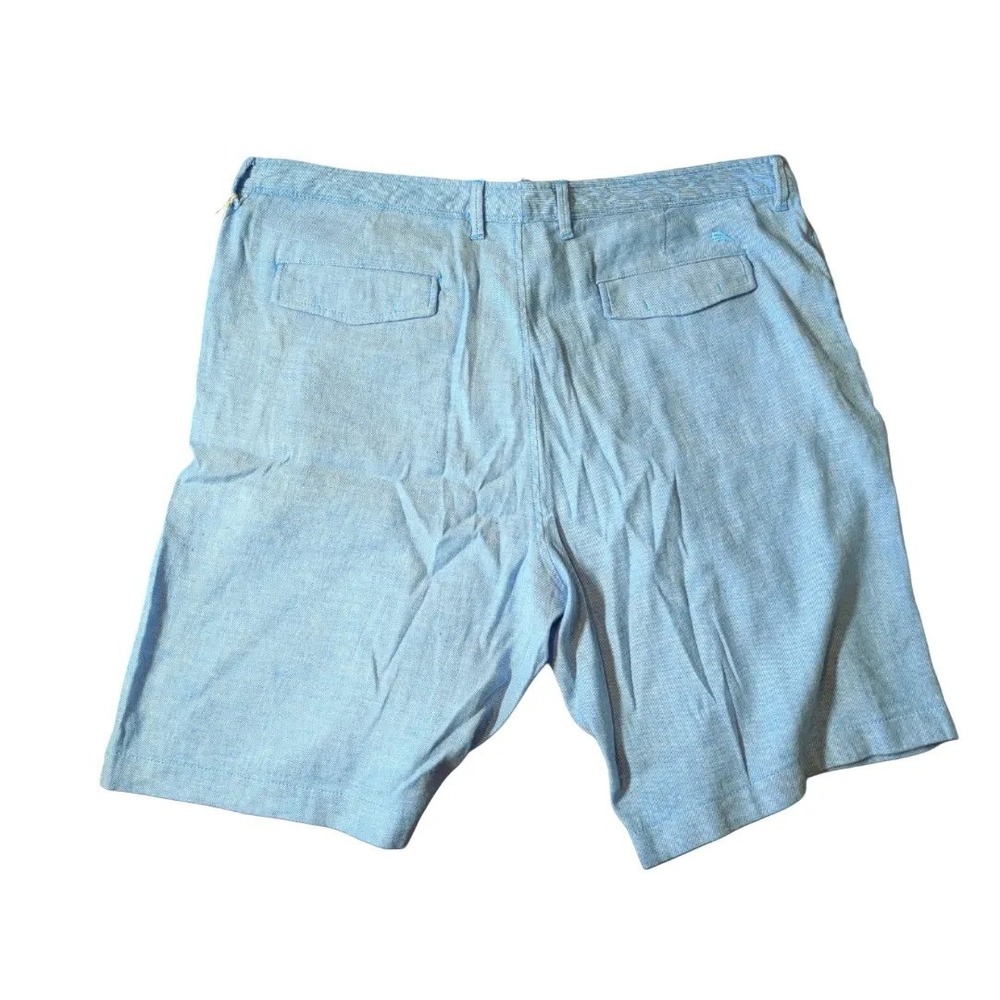 Tommy Bahama Mens Blue Chambray Shorts Flat Front Sz 42x10 Stretch NWT $100 - Picture 3 of 5